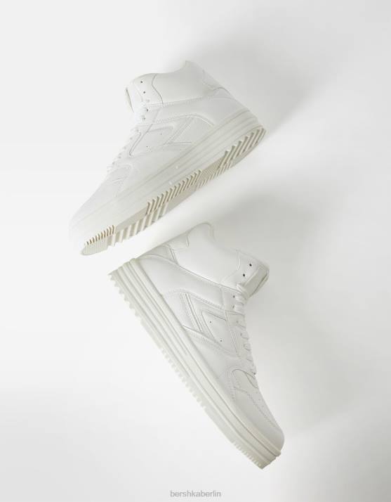 Weiss Bershka Männer hochgeschnittene Turnschuhe H00J3464