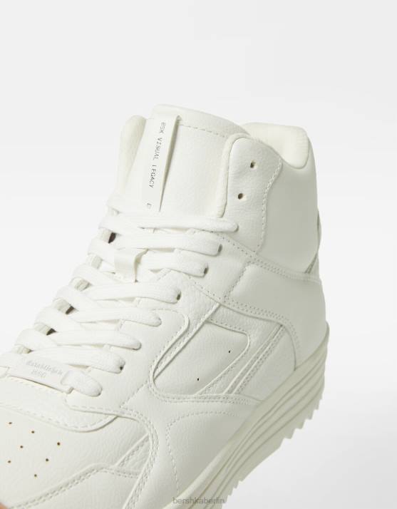 Weiss Bershka Männer hochgeschnittene Turnschuhe H00J3464