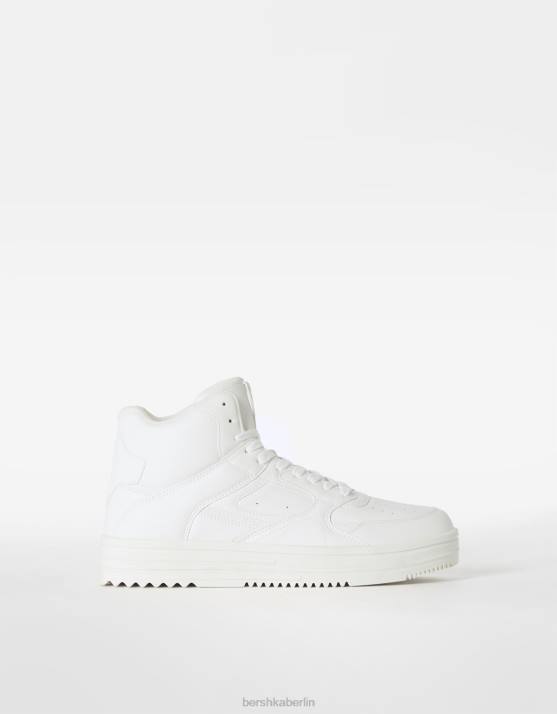 Weiss Bershka Männer hochgeschnittene Turnschuhe H00J3464