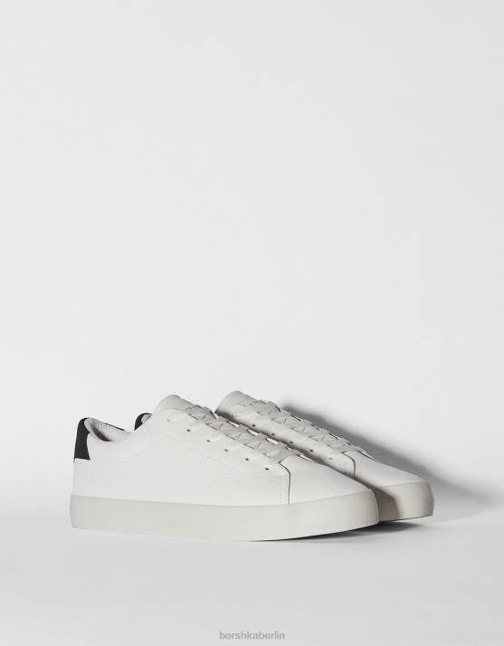 Weiss Bershka Männer kontrastierende Turnschuhe H00J3445