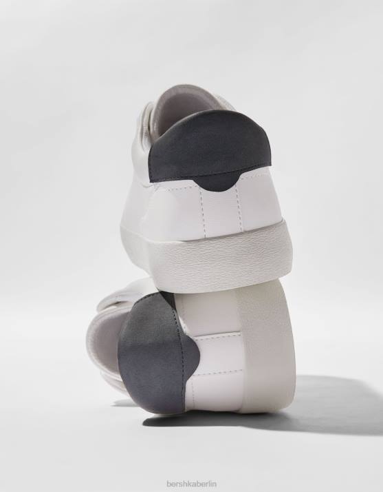 Weiss Bershka Männer kontrastierende Turnschuhe H00J3445