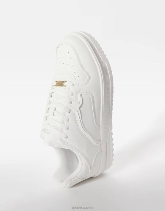 Weiss Bershka Männer mehrschichtige Sneaker H00J3443