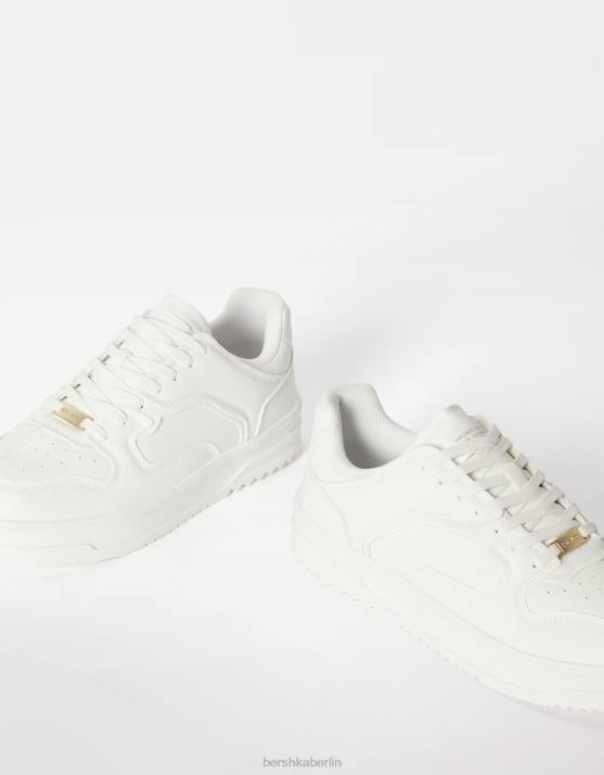 Weiss Bershka Männer mehrschichtige Sneaker H00J3443