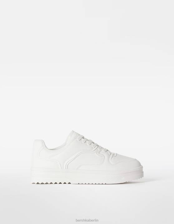 Weiss Bershka Männer mehrschichtige Sneaker H00J3443