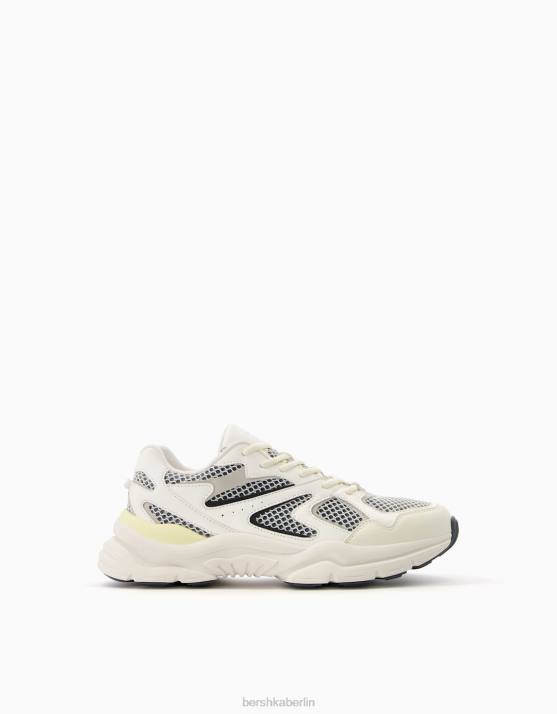 Weiss Bershka Männer mehrteilige Sneaker H00J3509