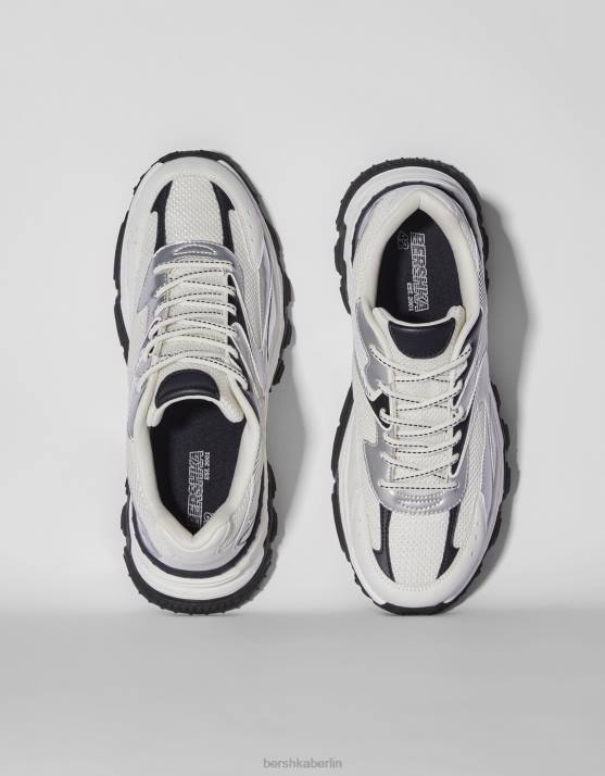 Weiss Bershka Männer mehrteilige Sneaker H00J3532