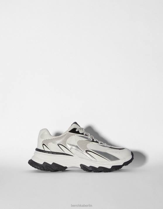 Weiss Bershka Männer mehrteilige Sneaker H00J3533
