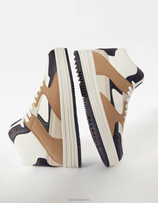 braun Bershka Männer hochgeschnittene Turnschuhe H00J3466