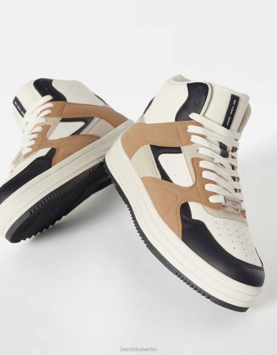 braun Bershka Männer hochgeschnittene Turnschuhe H00J3466