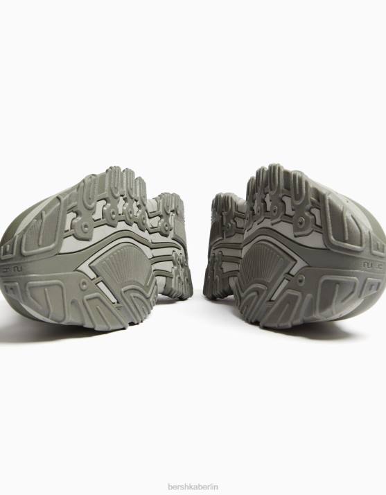 khaki Bershka Männer kontrastierende Mesh-Sneaker H00J3525