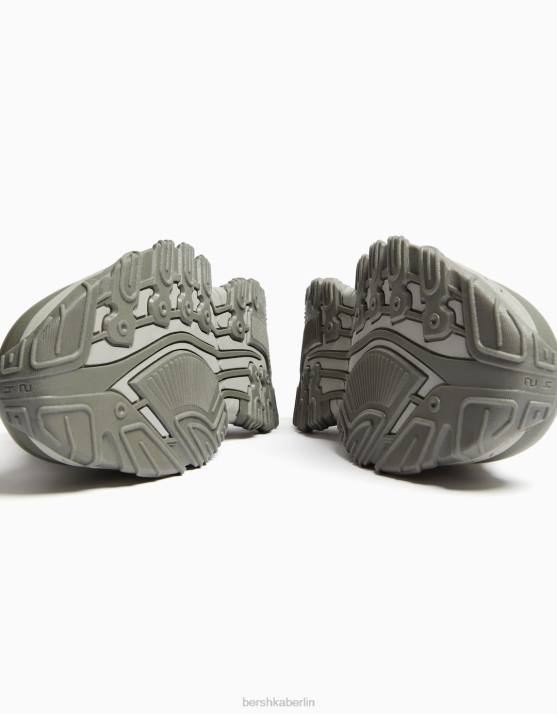 khaki Bershka Männer kontrastierende Mesh-Sneaker H00J3526