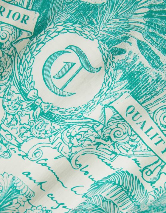 Grün Bershka Männer Bedrucktes, kurzärmliges, locker sitzendes Hemd H00J2866