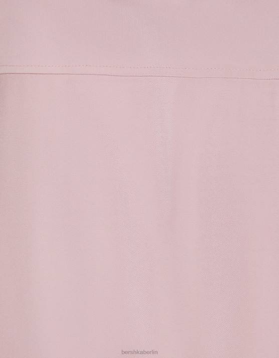 Rosa Bershka Männer Kurzarmhemd mit entspannter Passform H00J2908