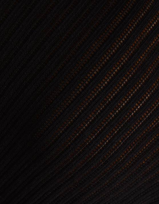 Schwarz Bershka Männer Basic-Kurzarm-Lochstrickhemd H00J2924