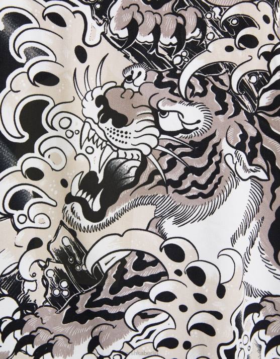 Schwarz Bershka Männer Bedrucktes Kurzarmhemd H00J2871