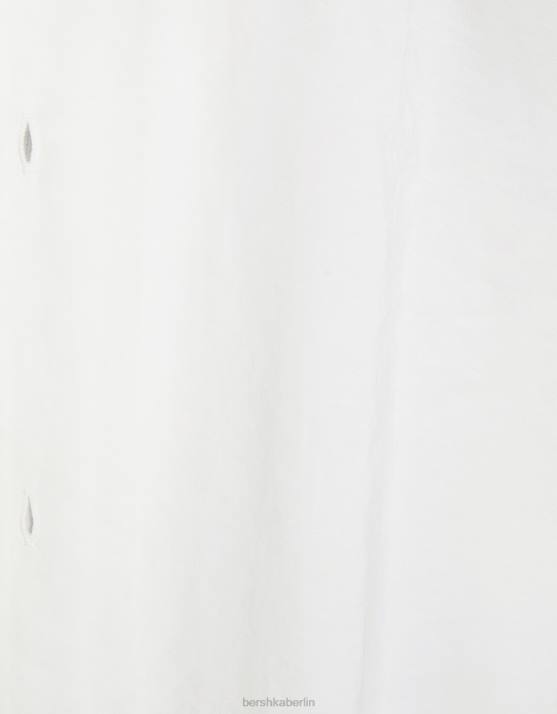 Weiss Bershka Männer Fließendes Kurzarmshirt H00J2917