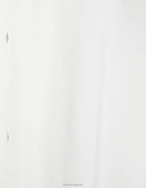 Weiss Bershka Männer Fließendes Kurzarmshirt H00J2919