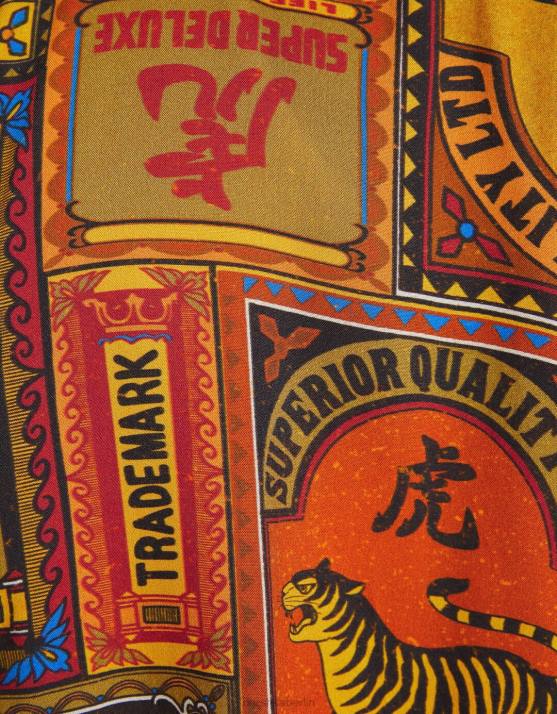 orange Bershka Männer Bedrucktes Kurzarmhemd H00J2859