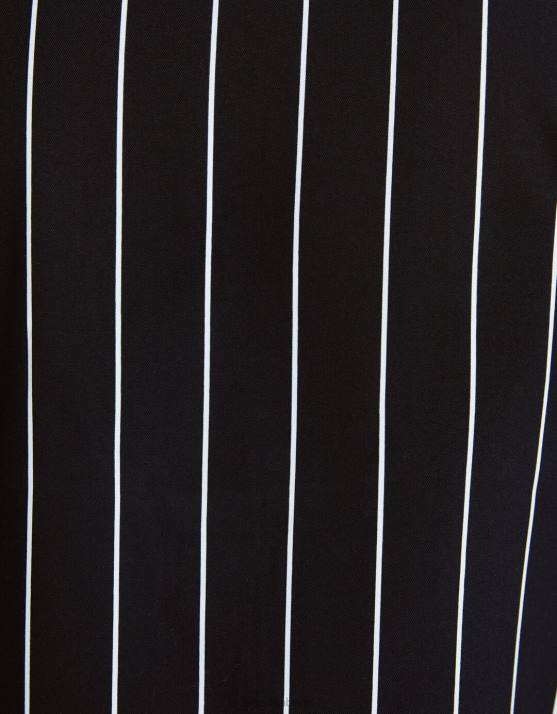 weiß schwarz Bershka Männer Kurzarmhemd aus gestreiftem Twill H00J2930