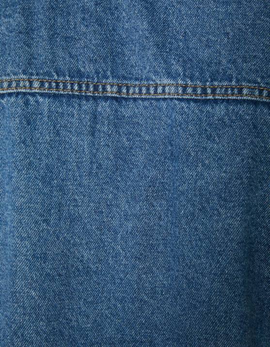 Blau Bershka Männer Jeansjacke mit Fleecefutter H00J3101