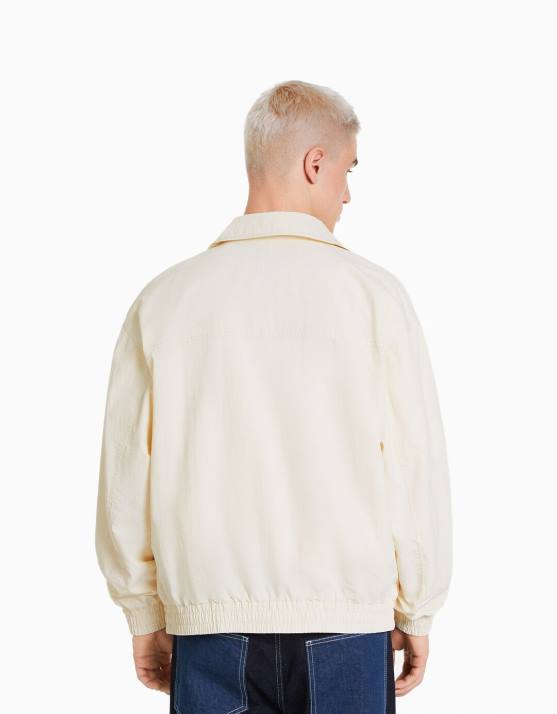 Gelb Bershka Männer leichte Nylonjacke H00J3086