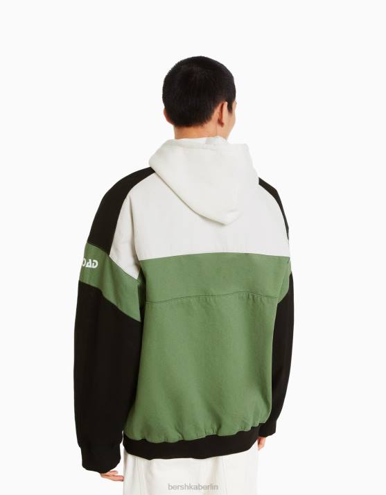 Grün Bershka Männer Denim-Rennjacke H00J3044