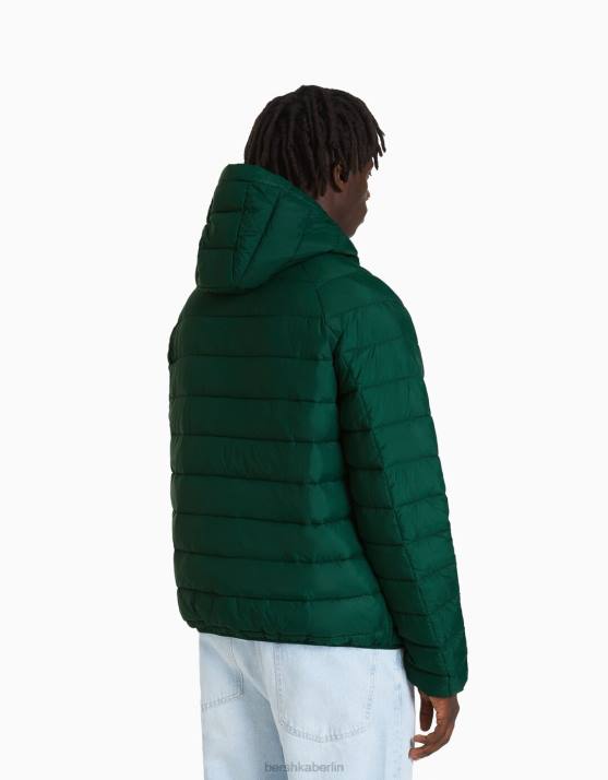Grün Bershka Männer leichte Pufferjacke H00J3063