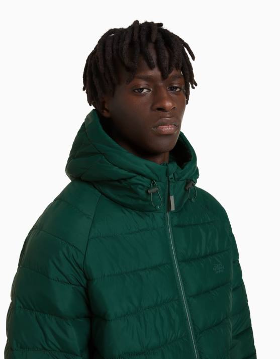 Grün Bershka Männer leichte Pufferjacke H00J3063