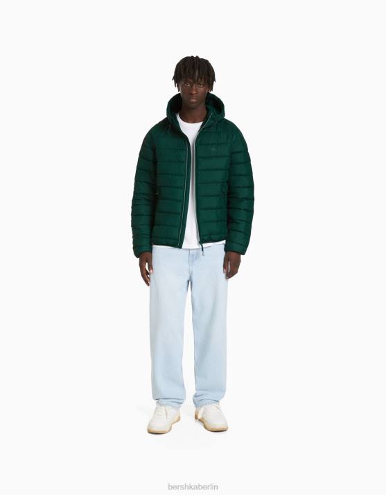 Grün Bershka Männer leichte Pufferjacke H00J3063