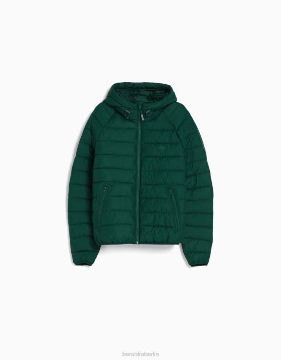 Grün Bershka Männer leichte Pufferjacke H00J3063