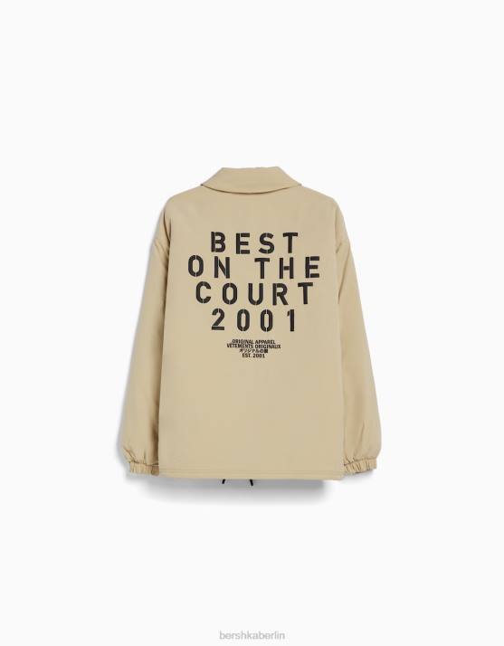 Kamel Bershka Männer Jacke mit Rückendruck H00J3049