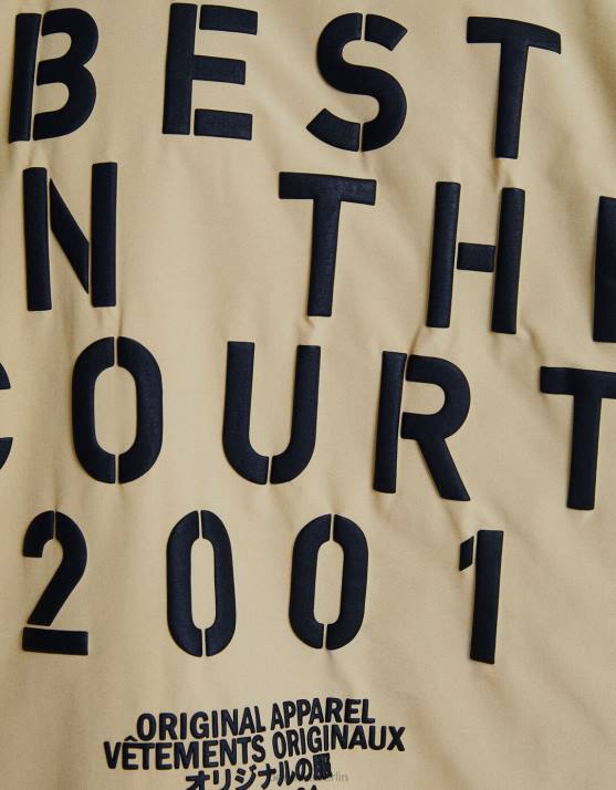 Kamel Bershka Männer Jacke mit Rückendruck H00J3049