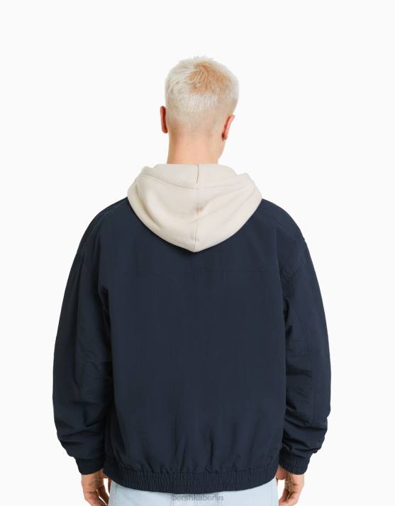 Marine Bershka Männer leichte Nylonjacke H00J3085