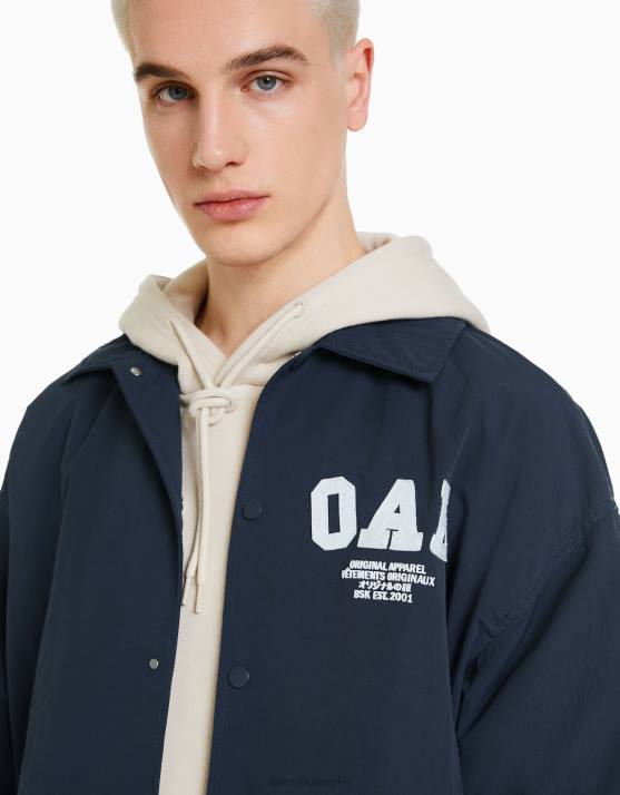 Marine Bershka Männer leichte Nylonjacke H00J3085