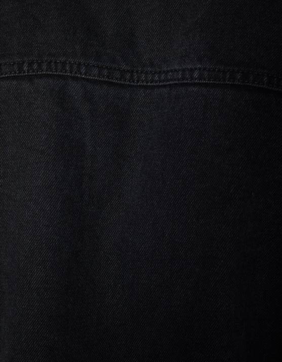 Schwarz Bershka Männer Jeansjacke mit Fleecefutter H00J3100