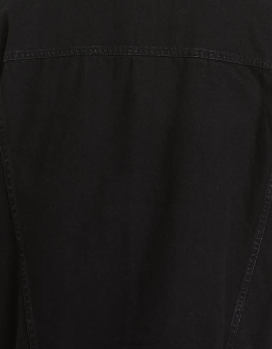 Schwarz Bershka Männer übergroße Jeansjacke H00J3054