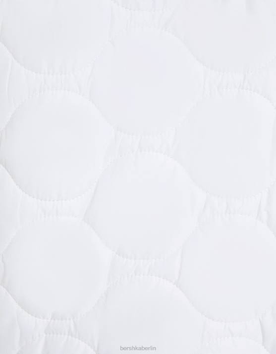 Weiss Bershka Männer leichte Pufferjacke H00J3057