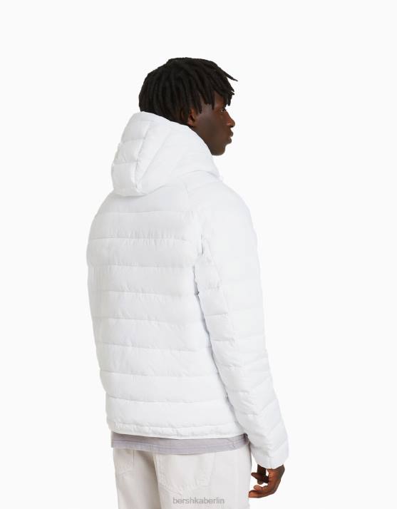 Weiss Bershka Männer leichte Pufferjacke H00J3062