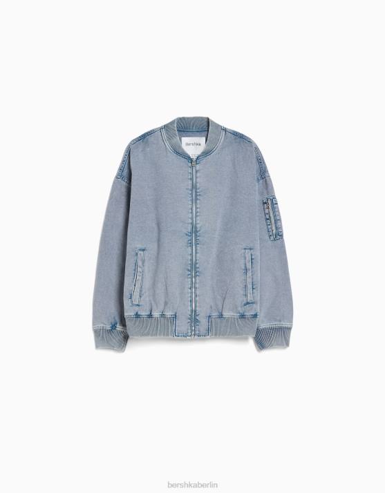 hellblau Bershka Männer Bomberjacke aus Baumwolle H00J3105