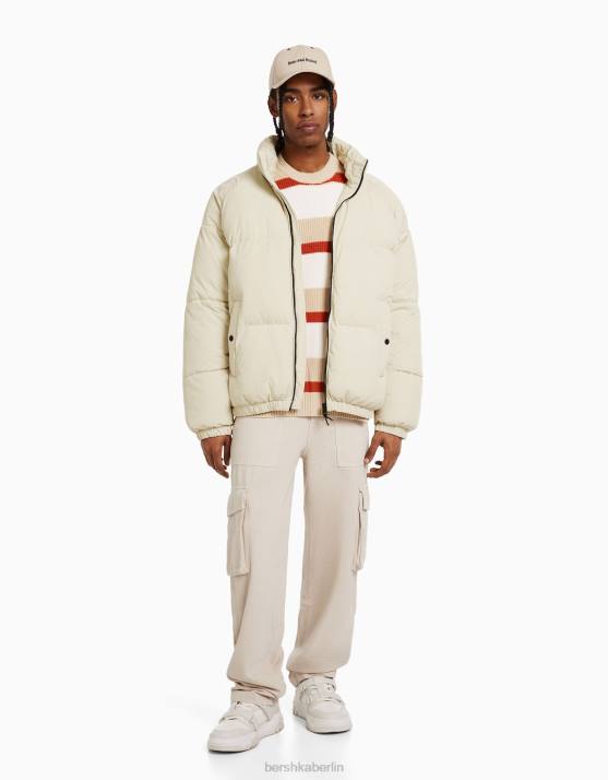 nicht-gerade weiss Bershka Männer Pufferjacke H00J3068