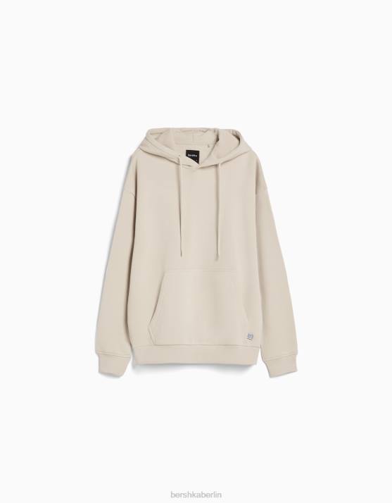 Beige Bershka Männer Übergroßer Kapuzenpullover H00J2956