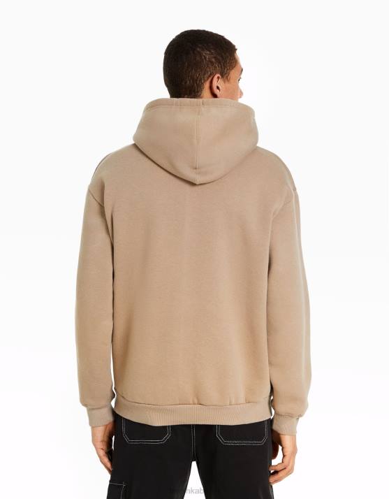 Kamel Bershka Männer Übergroßer Kapuzenpullover H00J2959
