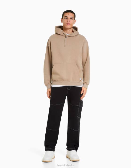 Kamel Bershka Männer Übergroßer Kapuzenpullover H00J2959