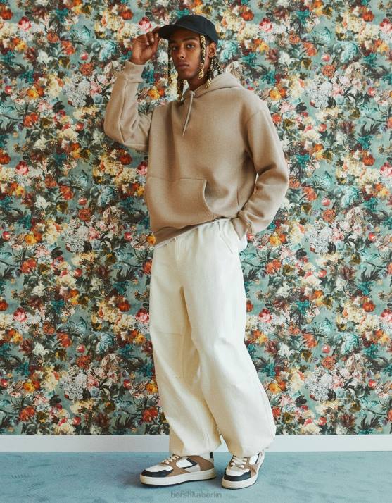 Kamel Bershka Männer Übergroßer Kapuzenpullover H00J2959