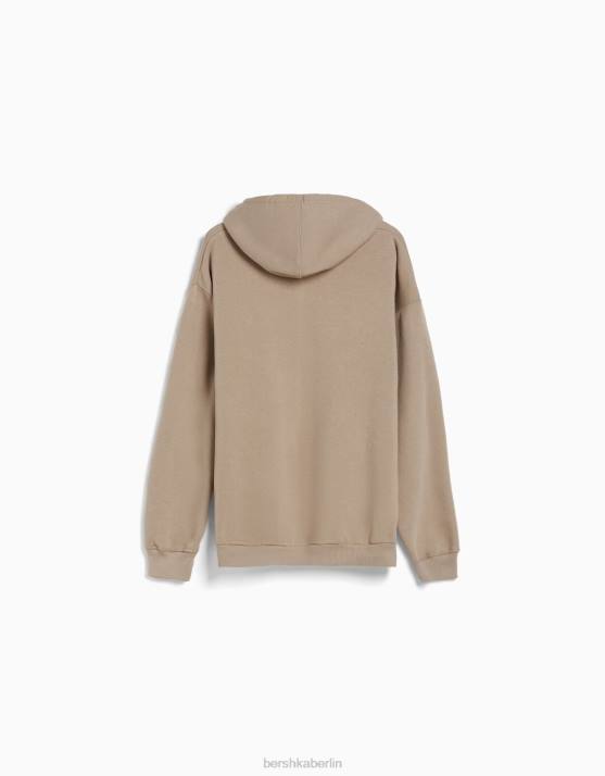 Kamel Bershka Männer Übergroßer Kapuzenpullover H00J2959