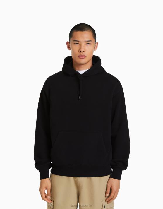 Schwarz Bershka Männer Kapuzenpullover H00J2977