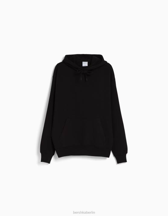 Schwarz Bershka Männer Kapuzenpullover H00J2977