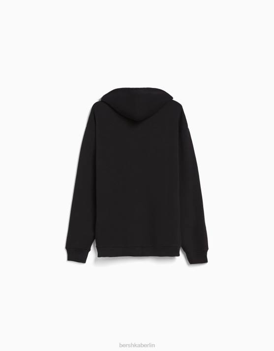 Schwarz Bershka Männer Übergroßer Kapuzenpullover H00J2952
