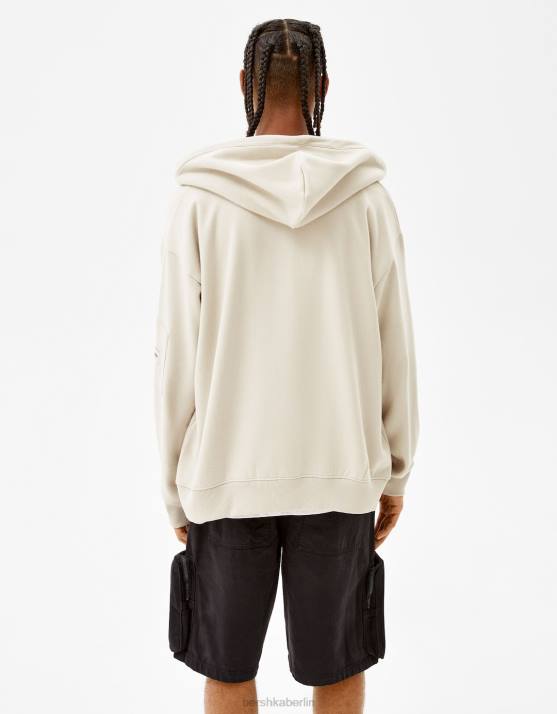 Stein Bershka Männer Kapuzenpullover mit Reißverschluss H00J2991