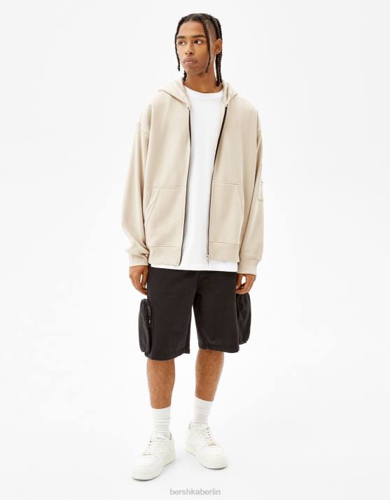 Stein Bershka Männer Kapuzenpullover mit Reißverschluss H00J2991